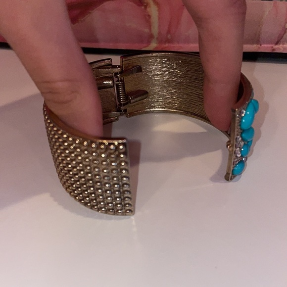 Vintage turquoise and gold clasp bracelet - Picture 4 of 5